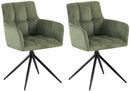 2er-Set Esszimmerstühle  Stoff, 180°-Schwenk, gepolstert