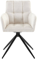 2er-Set Esszimmerstühle  Stoff, 180°-Schwenk, gepolstert