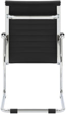 Besucherstuhl Freischwinger PU-Leder schwarz verchromtes Gestell 120 kg belastbar