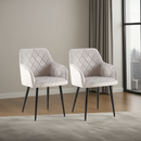 2er-Set Samt Esszimmerstühle Stabil, Bodenschoner, pflegeleicht