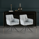 2er-Set Esszimmerstühle  Stoff, 180°-Schwenk, gepolstert