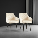 2er-Set Samt Esszimmerstühle Stabil, Bodenschoner, pflegeleicht