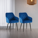 2er-Set Samt Esszimmerstühle Stabil, Bodenschoner, pflegeleicht