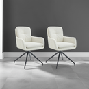 2er-Set Esszimmerstühle  Stoff, 180° drehbar, gepolstert