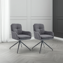 2er-Set Esszimmerstühle  Stoff, 180° drehbar, gepolstert