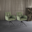 2er-Set Esszimmerstühle  Stoff, 180°-Schwenk, gepolstert