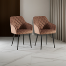 2er-Set Samt Esszimmerstühle Stabil, Bodenschoner, pflegeleicht