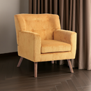 Cord-Polstersessel  dick gepolstert, Holzbeine, Bodenschoner