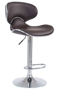 Barhocker höhenverstellbar mit Rückenlehne & Fußstütze  Kunstleder Gaslift Trompetenfuß