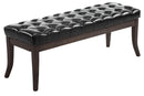 Sitzbank Chesterfield Design gepolstert Kunstleder Bezug gesteppt Holzbeine