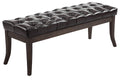 Sitzbank Chesterfield Design gepolstert Kunstleder Bezug gesteppt Holzbeine