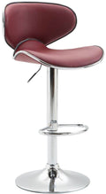 Barhocker höhenverstellbar mit Rückenlehne & Fußstütze  Kunstleder Gaslift Trompetenfuß