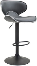 Barhocker höhenverstellbar mit Rückenlehne & Fußstütze  Kunstleder Gaslift Trompetenfuß