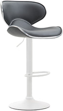 Barhocker höhenverstellbar mit Rückenlehne & Fußstütze  Kunstleder Gaslift Trompetenfuß