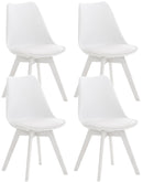 Modernes 4er-Set Esszimmerstühle mit Polsterung und stabilem Holzgestell