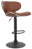 Barhocker höhenverstellbar mit Rückenlehne & Fußstütze  Kunstleder Gaslift Trompetenfuß