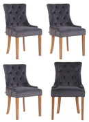 Premium 4er Set Esszimmerstühle mit Samtbezug, modern, 4 Stühle für Küche & Esszimmer Hochwertige Holzgestelle Designerstuhl