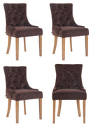 Premium 4er Set Esszimmerstühle mit Samtbezug, modern, 4 Stühle für Küche & Esszimmer Hochwertige Holzgestelle Designerstuhl