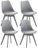 Modernes 4er-Set Esszimmerstühle mit Polsterung und stabilem Holzgestell