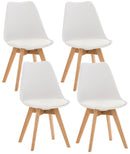 Modernes 4er-Set Esszimmerstühle mit Polsterung und stabilem Holzgestell