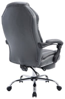 Bürostuhl mit Fußstütze & verstellbarer Rückenlehne Kunstleder höhenverstellbar Chrom Gestell