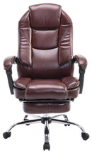 Bürostuhl mit Fußstütze & verstellbarer Rückenlehne Kunstleder höhenverstellbar Chrom Gestell