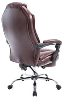 Bürostuhl mit Fußstütze & verstellbarer Rückenlehne Kunstleder höhenverstellbar Chrom Gestell