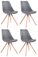 4er Set Stühle Toulouse Kunstleder Rund