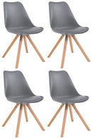 4er Set Stühle Toulouse Kunstleder Square