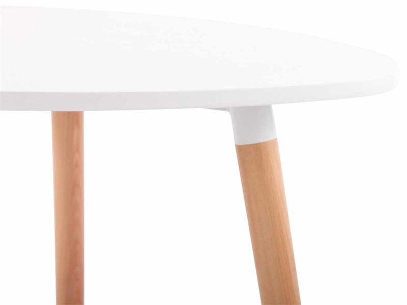 Essgruppe 3-tlg. Tisch & 3 Stühle Buchenholz & MDF Kunstleder