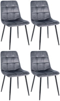 Esszimmerstühle 4er Set mit Samtbezug und hoher Rückenlehne - Moderne Polsterstühle für Wohnzimmer und Küche