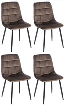 Modernes 4er-Set Esszimmerstühle mit Samtbezug und gepolsterter Rückenlehne