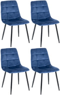 Esszimmerstühle 4er Set mit Samtbezug und hoher Rückenlehne - Moderne Polsterstühle für Wohnzimmer und Küche