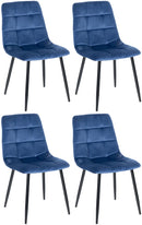 Modernes 4er-Set Esszimmerstühle mit Samtbezug und gepolsterter Rückenlehne