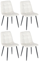 Modernes 4er-Set Esszimmerstühle mit Samtbezug und gepolsterter Rückenlehne