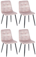 Esszimmerstühle 4er Set mit Samtbezug und hoher Rückenlehne - Moderne Polsterstühle für Wohnzimmer und Küche