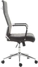 Bürostuh mit Kunstleder & Wippmechanismus höhenverstellbar Chrom Gestell 5 Rollen