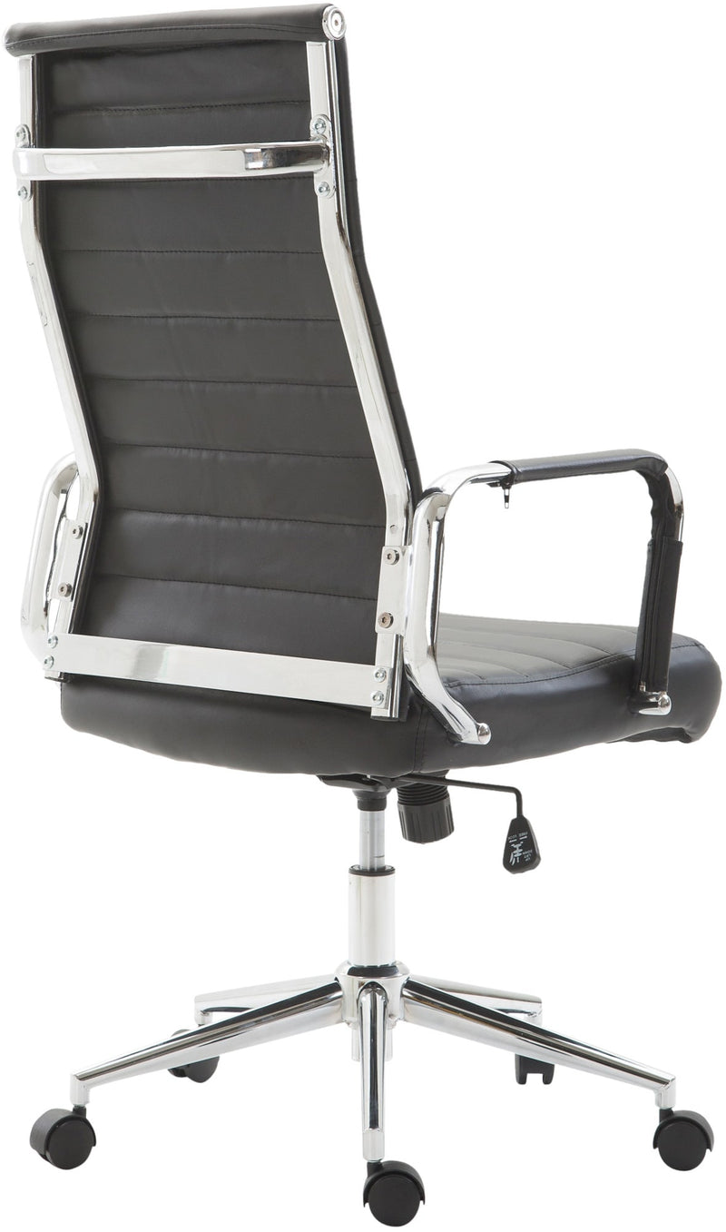 Bürostuhl Kolumbus mit Kunstleder & Wippmechanismus höhenverstellbar Chrom Gestell 5 Rollen