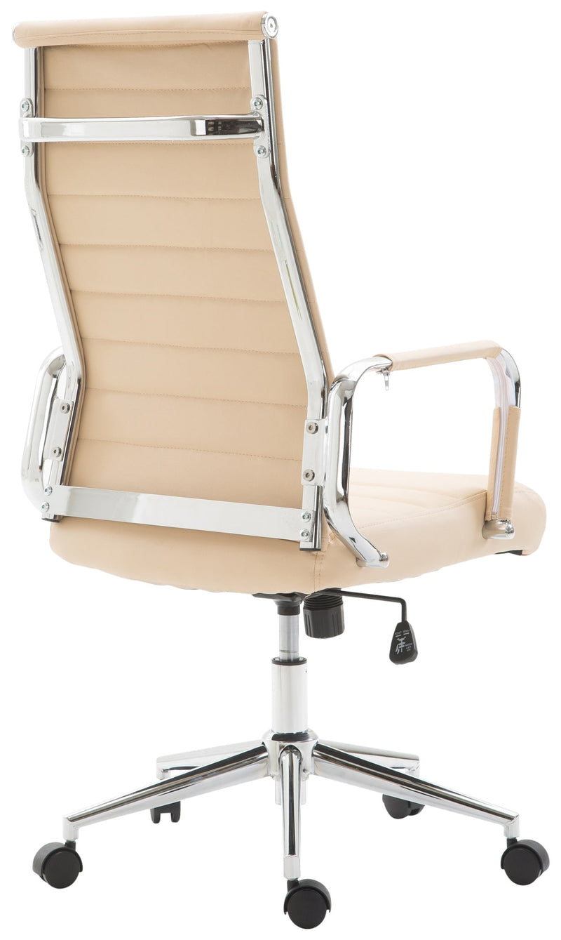 Bürostuhl Kolumbus mit Kunstleder & Wippmechanismus höhenverstellbar Chrom Gestell 5 Rollen
