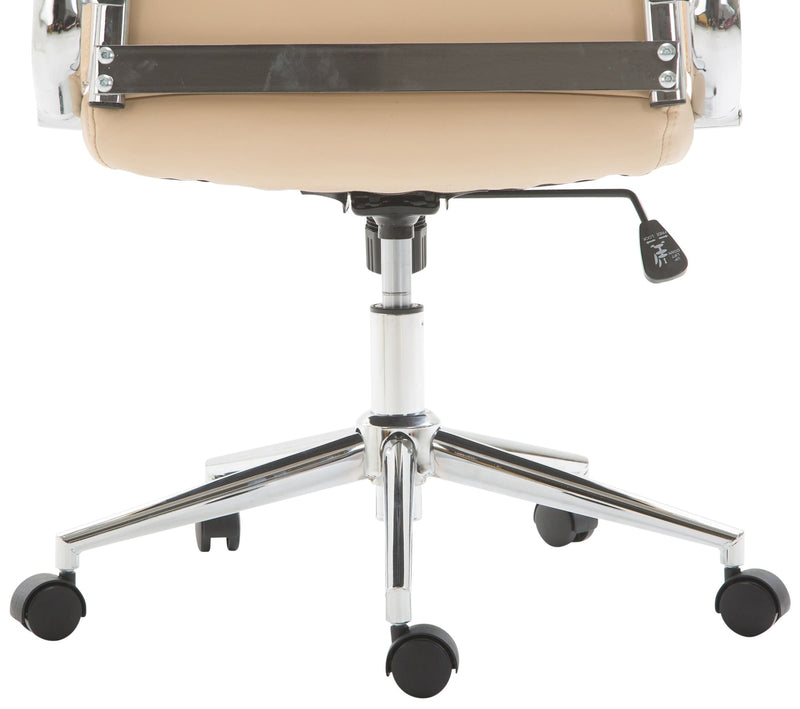 Bürostuhl Kolumbus mit Kunstleder & Wippmechanismus höhenverstellbar Chrom Gestell 5 Rollen