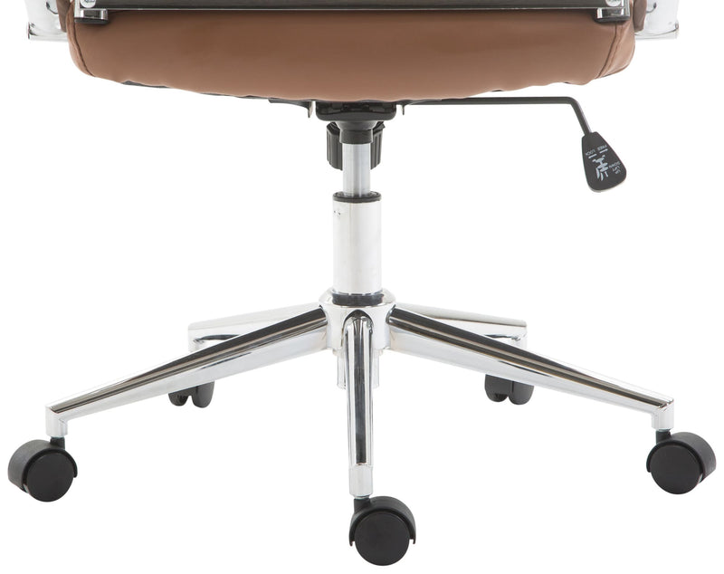 Bürostuhl Kolumbus mit Kunstleder & Wippmechanismus höhenverstellbar Chrom Gestell 5 Rollen