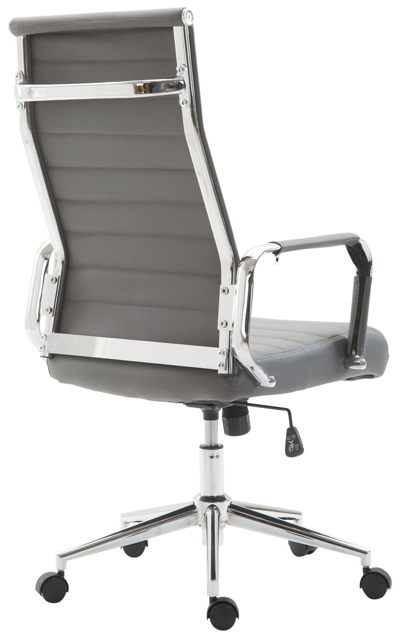 Bürostuhl Kolumbus mit Kunstleder & Wippmechanismus höhenverstellbar Chrom Gestell 5 Rollen