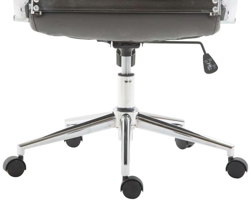 Bürostuhl Kolumbus mit Kunstleder & Wippmechanismus höhenverstellbar Chrom Gestell 5 Rollen