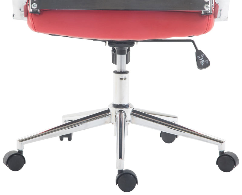 Bürostuhl Kolumbus mit Kunstleder & Wippmechanismus höhenverstellbar Chrom Gestell 5 Rollen