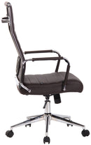 Bürostuh mit Kunstleder & Wippmechanismus höhenverstellbar Chrom Gestell 5 Rollen