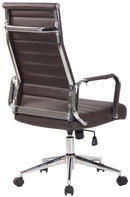 Bürostuh mit Kunstleder & Wippmechanismus höhenverstellbar Chrom Gestell 5 Rollen