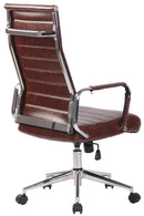 Bürostuh mit Kunstleder & Wippmechanismus höhenverstellbar Chrom Gestell 5 Rollen