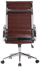 Bürostuh mit Kunstleder & Wippmechanismus höhenverstellbar Chrom Gestell 5 Rollen