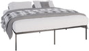 Metallbett mit robustem Stahlgestell und minimalistischem Design