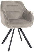 Ergonomischer Esszimmerstuhl mit Samt- oder Stoffbezug und drehbarem Metallgestell